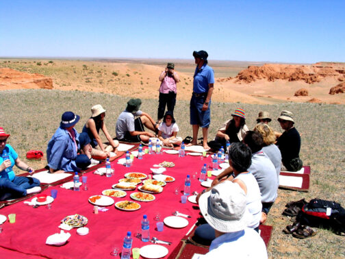 Lunch in Gobi during Mongolia highlights tour